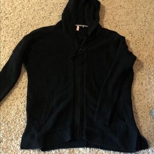 Victoria secret Cable knit, zip up sweater size small, black